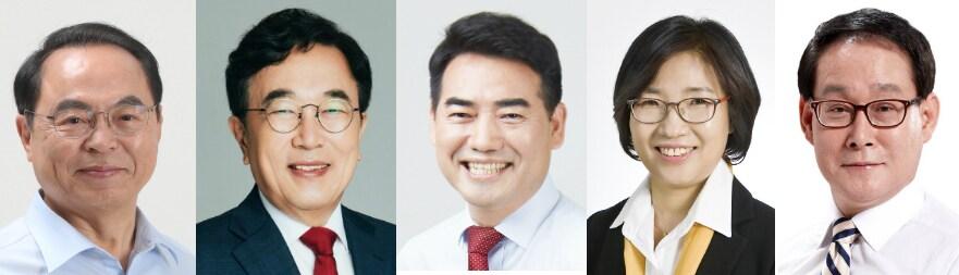 본문 이미지 - 부산시장 도전에 나선 오거돈 민주당 후보(왼쪽부터), 서병수 한국당 후보, 이성권 바른미래당 후보, 박주미 정의당 후보, 이종혁 무소속 후보. 2018.5.24/뉴스1 ⓒ News1 박기범 기자
