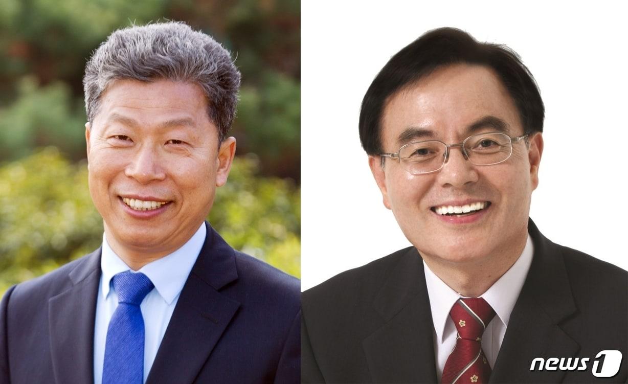 본문 이미지 - 광주 서구청장 선거에 후보로 등록한 서대석 더불어민주당 후보(왼쪽)·무소속 임우진 후보(오른쪽). 2018.5.26/뉴스1 ⓒ News1