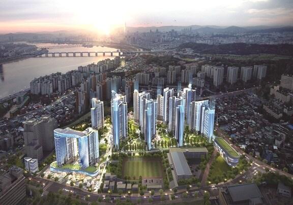 본문 이미지 - 서울 동작구 흑석뉴타운 9구역 재개발 조감도/자료제공=롯데건설ⓒ News1