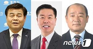 본문 이미지 - 6·13 지방선거 강원 동해시장 후보군. 왼쪽부터 무소속 심규언 현 시장, 자유한국당 정일화 예비후보, 더불어민주당 안승호 예비후보. 2018.5.3/뉴스1 ⓒ News1 
