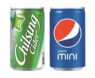 본문 이미지 - 롯데칠성음료의 160㎖ 칠성사이다와 펩시콜라 미니 2종. ⓒ News1
