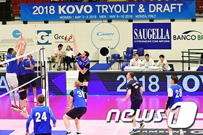 본문 이미지 - 2018-19 V리그 남자부 외국인선수 트라이아웃.(KOVO 제공) ⓒ News1