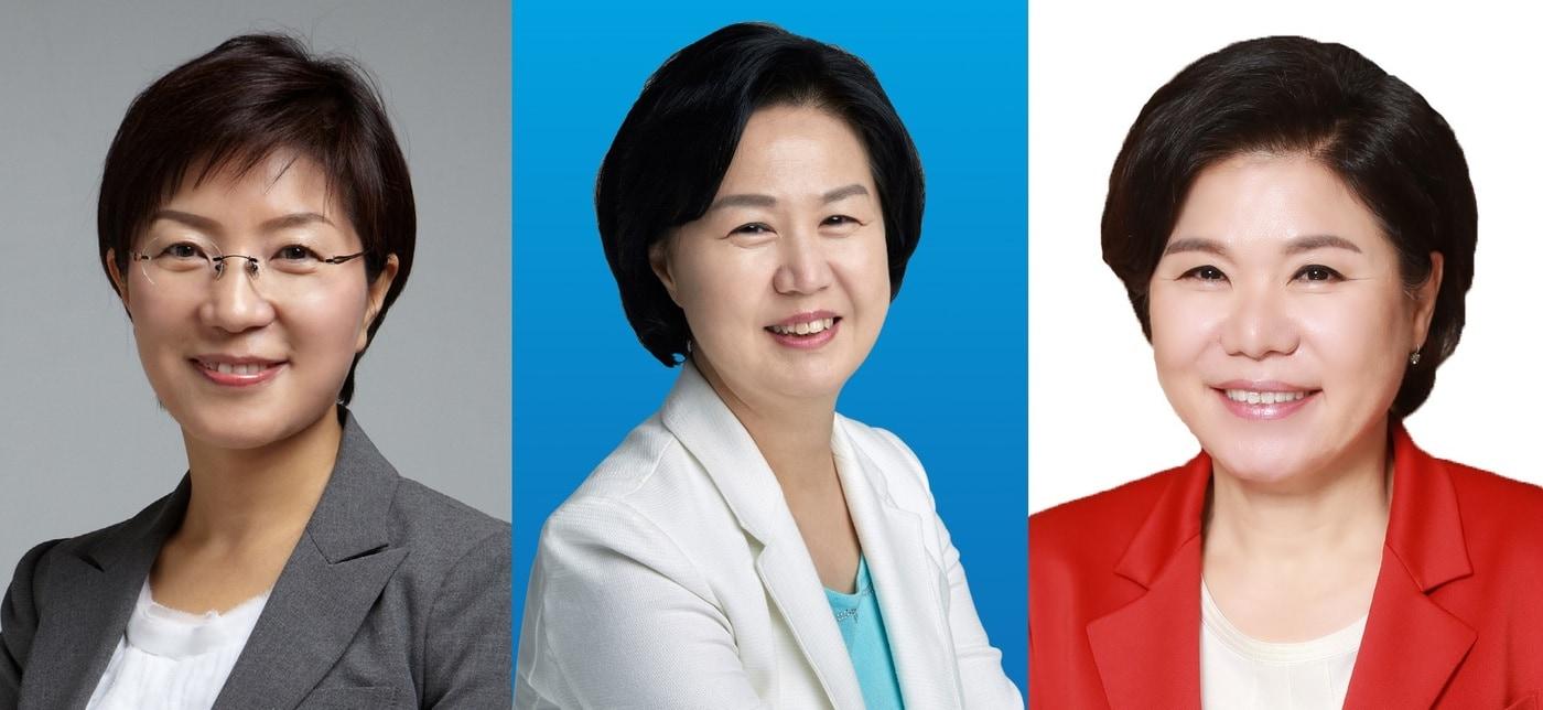 본문 이미지 - 6.13 지방선거에서 당선된 여성 구청장. 왼쪽부터 김미경 당선인(은평), 김수영 당선인(양천), 조은희 당선인(서초)ⓒ News1