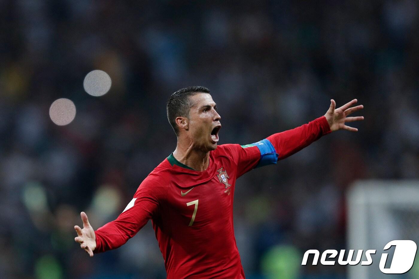 2018 국제축구연맹(FIFA) 러시아 월드컵 조별 리그에서 4골을 기록한 포르투갈의 크리스티아누 호날두. ⓒ News1