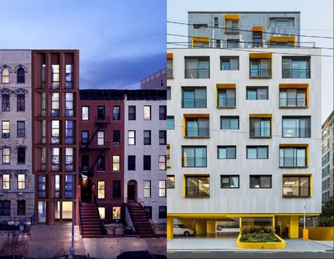 본문 이미지 - 2018 젊은 건축가상 공동수상자인 김이홍 작 '뉴욕 콘도미니움'(왼쪽) 남정민 작 '서초동 아파트'ⓒ News1