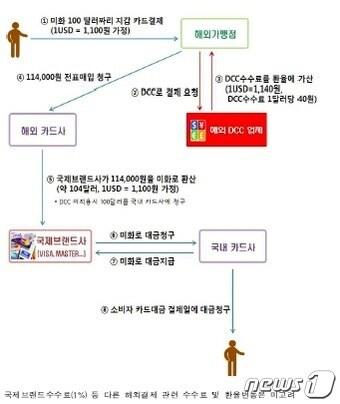 본문 이미지 - 해외원화결제서비스(DCC) 결제구조.ⓒ News1