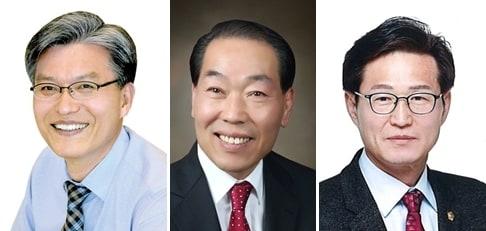 본문 이미지 - 더불어민주당의 제11대 충북도의회 전반기 의장 후보군. 왼쪽부터 3선의 장선배, 재선의 박문희, 연철흠 의원.ⓒ News1