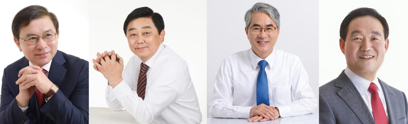 본문 이미지 - 6·13지방선거 경남교육감 후보 (맨 왼쪽부터)김선유, 박성호, 박종훈, 이효환.ⓒ News1