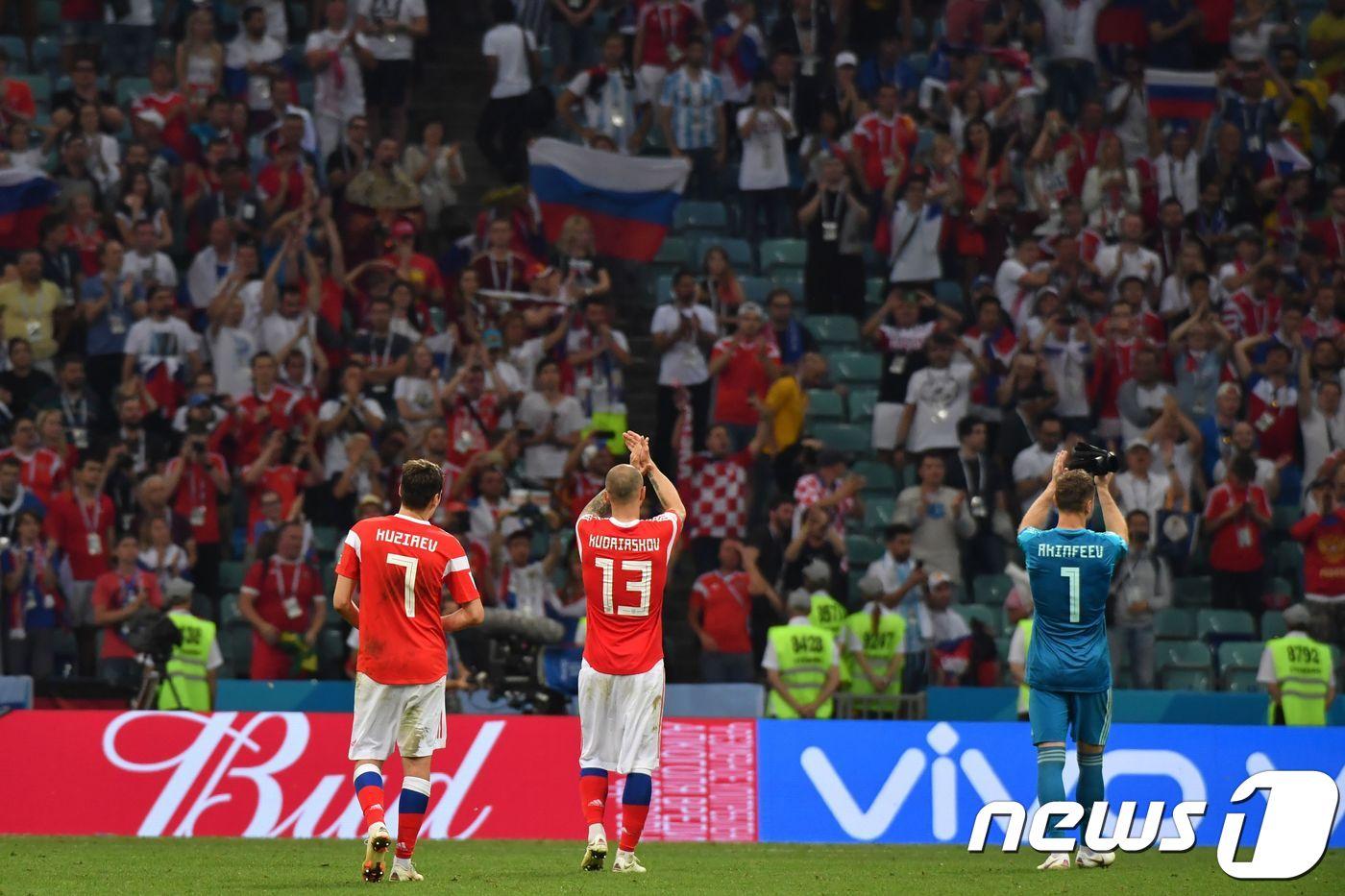 크로아티아는 8일(한국시간) 러시아 소치의 피스트 스타디움에서 열린 러시아와의 2018 FIFA 러시아 월드컵 8강전에서 2-2로 비긴 뒤 펼친 승부차기에서 4-3으로 승리했다. ⓒ AFP=뉴스1