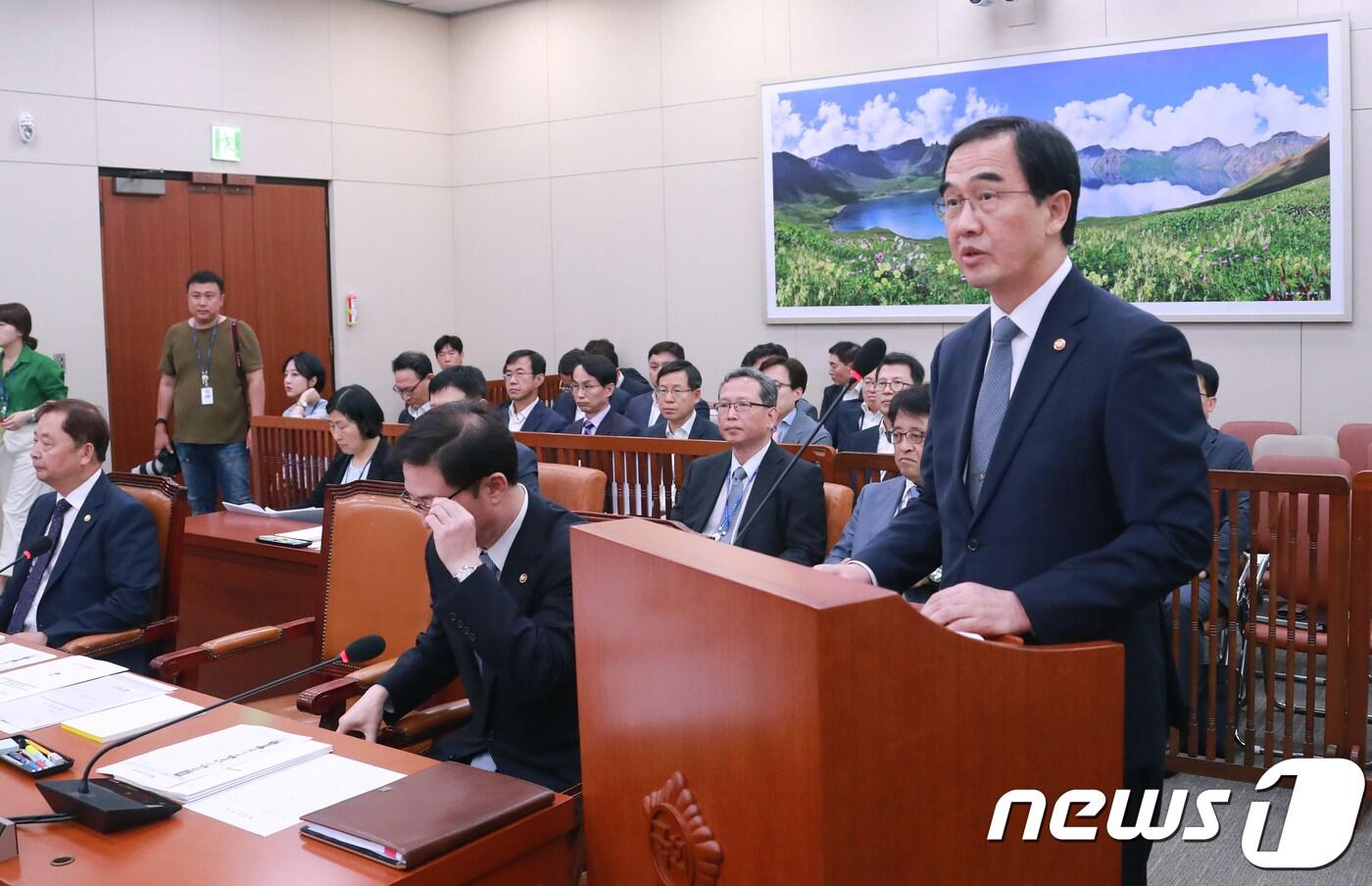 본문 이미지 - 조명균 통일부 장관. 2018.7.24/뉴스1 ⓒ News1 이동원 기자