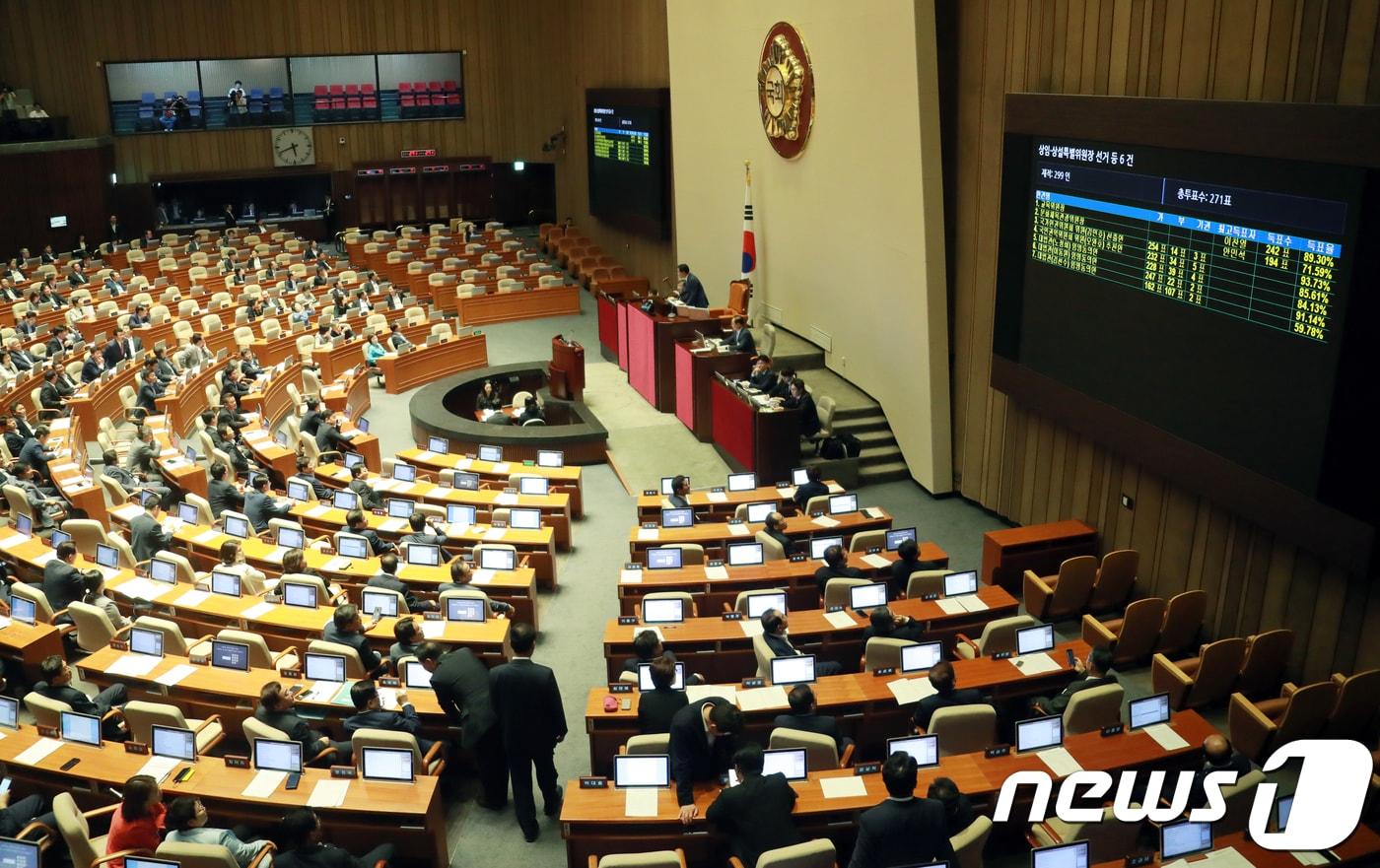 26일 오후 서울 여의도 국회에서 열린 본회의 모습. 2018.7.26/뉴스1 ⓒ News1 이동원 기자