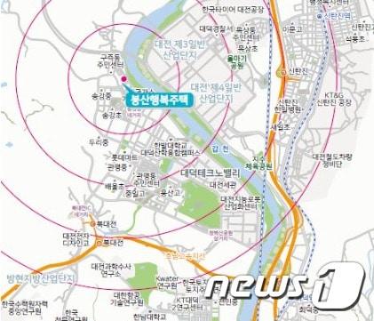 본문 이미지 - 대전봉산 행복주택 위치도(LH 홈페이지 캡쳐)ⓒ News1