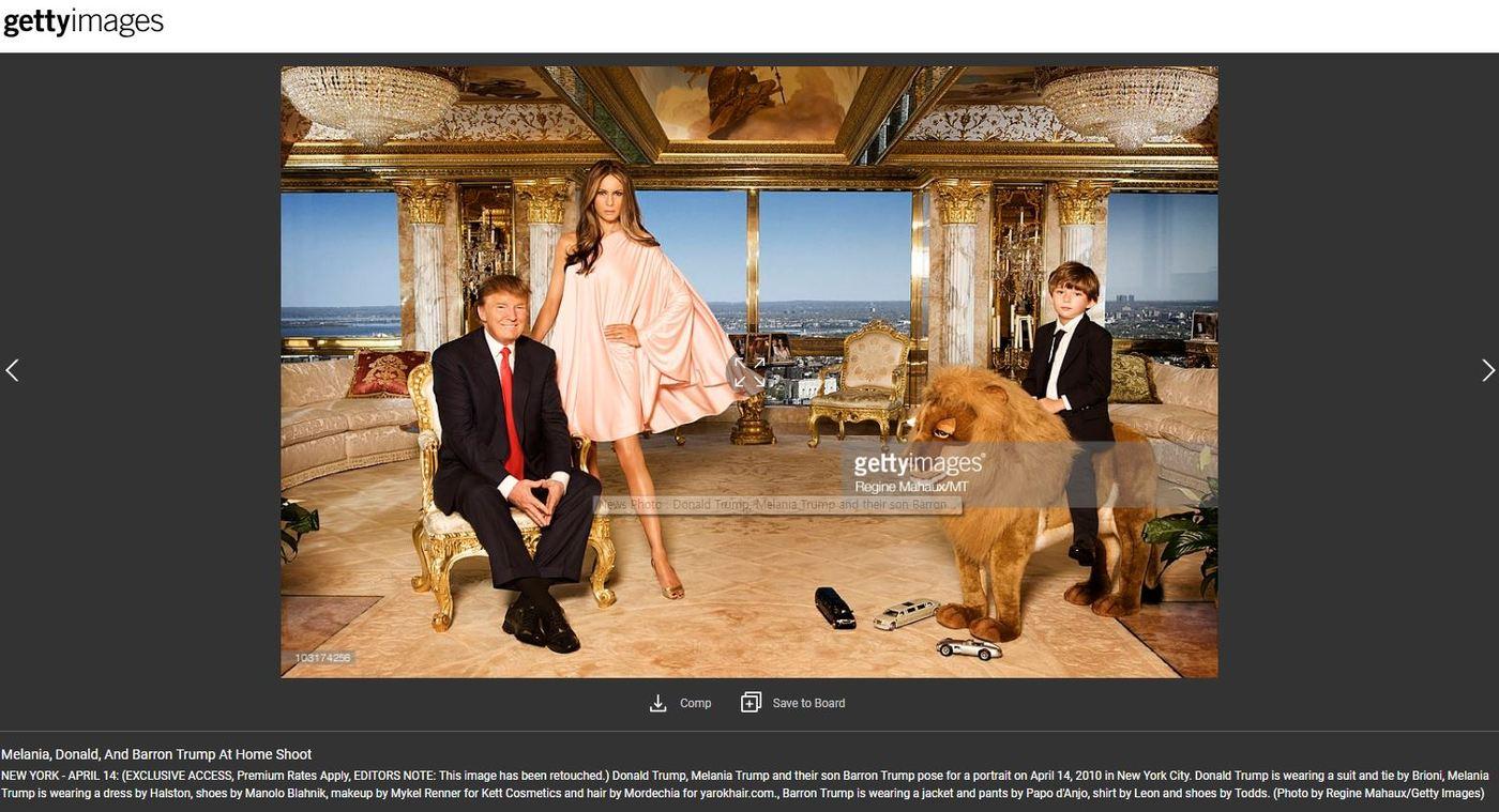 게티이미지에서 판매되고 있는 트럼프 대통령의 가족 사진. <출처=게티이미지> ⓒ News1