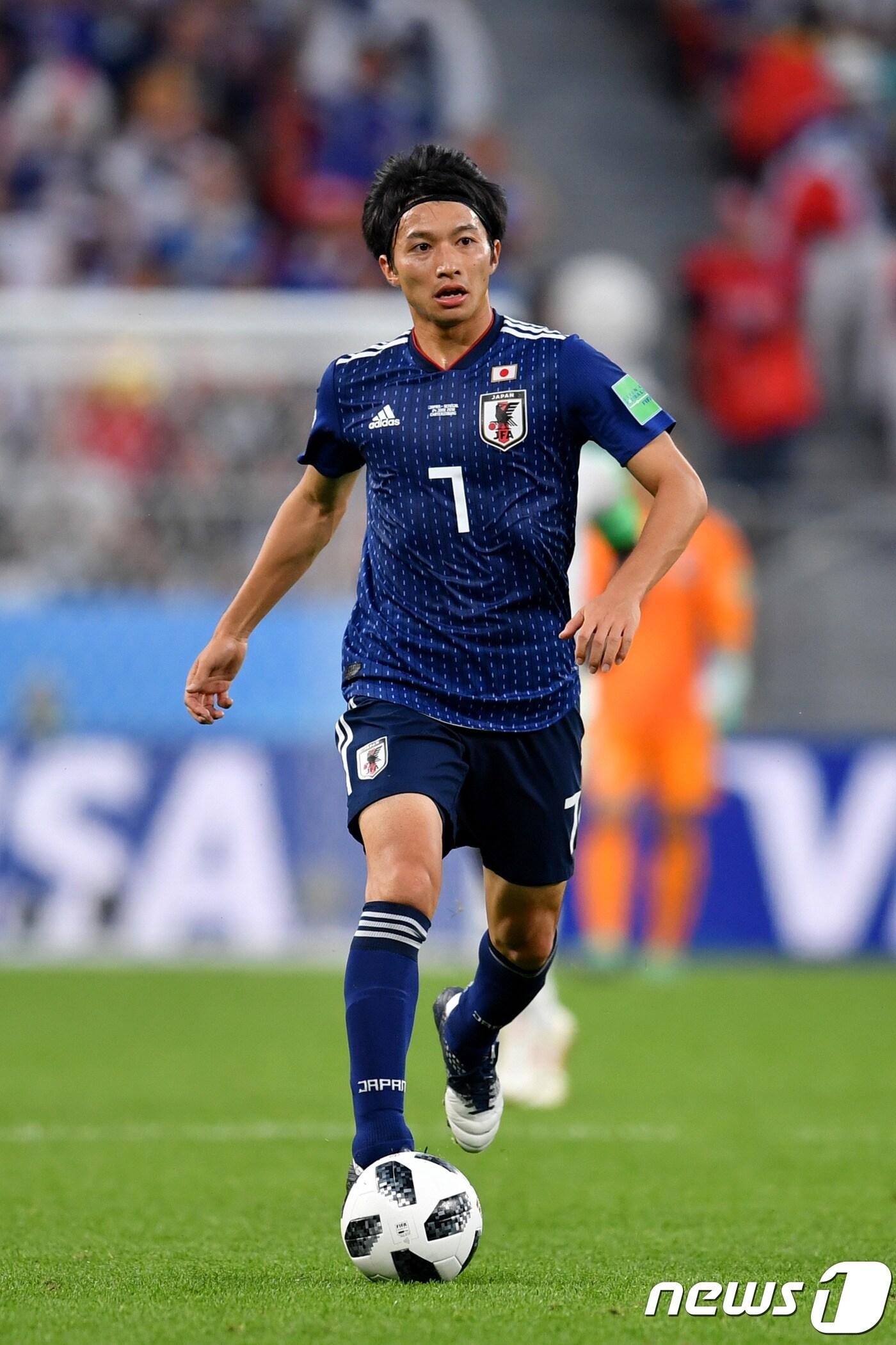 본문 이미지 - 일본 축구 대표팀 미드필더 시바사키 가쿠. ⓒ AFP=News1