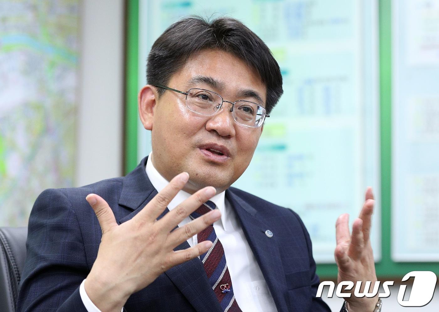 오승록 노원구청장이 5일 오후 서울 노원구청 집무실에서 뉴스1과 인터뷰를 하고 있다. 2018.7.5/뉴스1 ⓒ News1 신웅수 기자