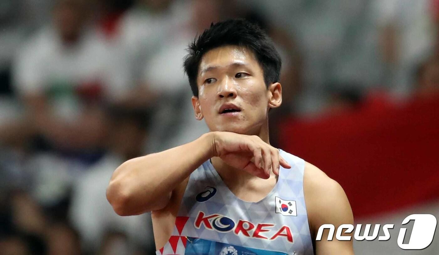 본문 이미지 - 김국영의 도쿄 올림픽 출전 꿈이 무산됐다. 2018.8.26/뉴스1 ⓒ News1 김명섭 기자