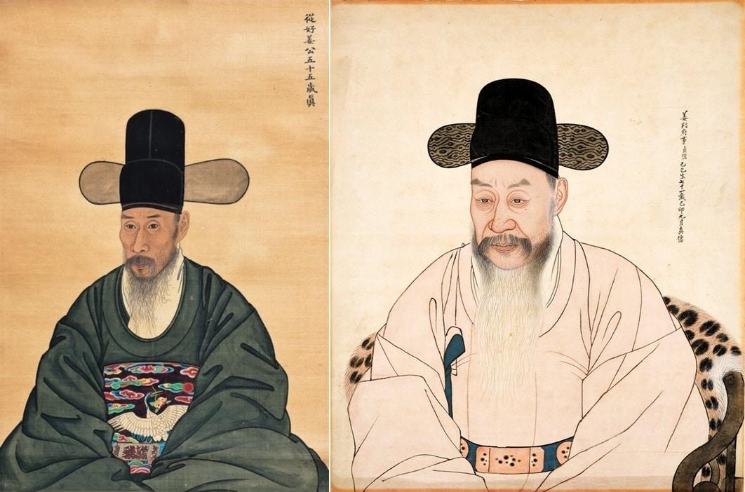 본문 이미지 - '강인 초상'(왼쪽)과 '강노 초상'.(국립중앙박물관 제공)