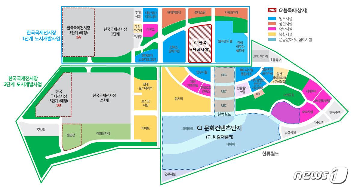 본문 이미지 - 고양시 킨텍스지원활성화 부지(C4) 위치도 /제공=고양시청 ⓒ News1
