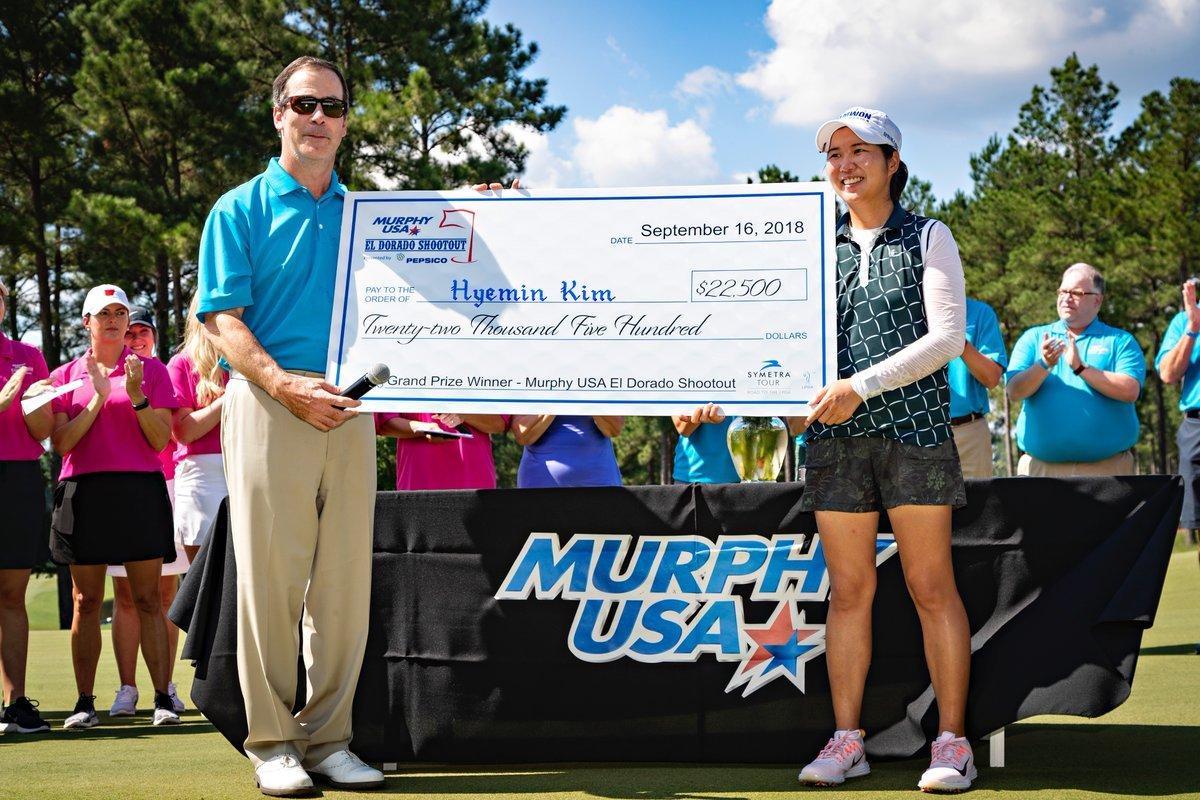 본문 이미지 - 김혜민이 17일(한국시간) LPGA 2부투어 머피 USA 엘도라도 슛아웃에서 우승을 차지했다.(시메트라 투어 트위터 갈무리) ⓒ News1