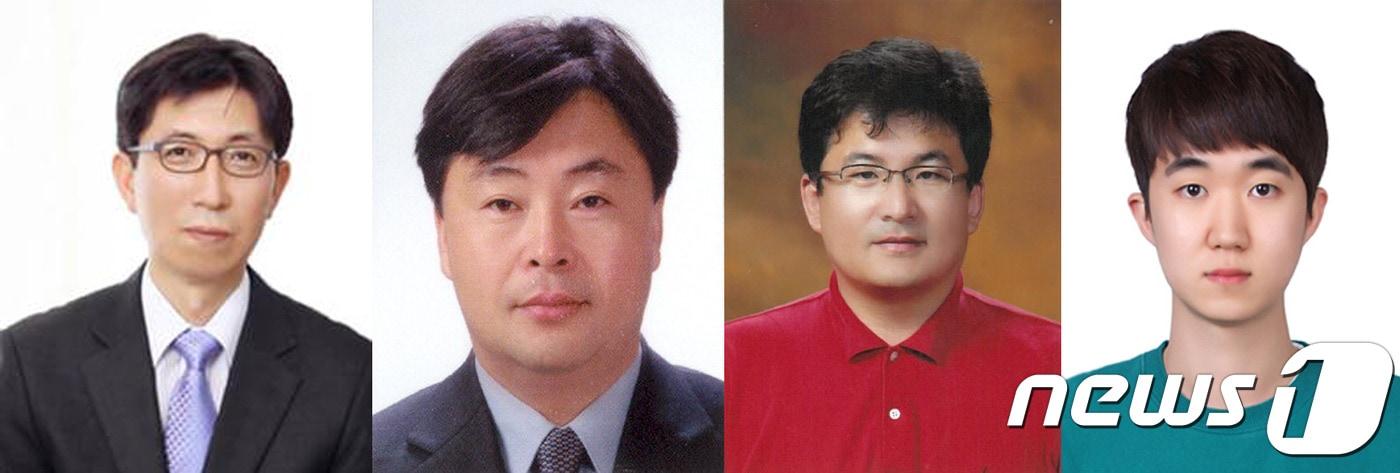 포스텍 박태호 화학공학과 교수팀이 공동연구로 화약 수명을 연장시킬 수 있는 방법을 세계 최초로 찾는데 성공했다.오른쪽부터 박태호 교수, 류병태 박사, 원용선 교수, 포스텍 통합과정 이준우씨.(포스텍제공)2018.9.2/뉴스1ⓒ News1