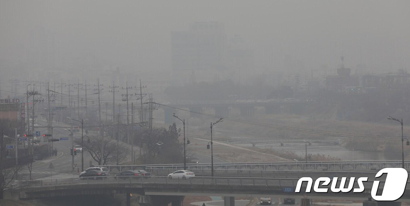 청주 미세먼지 ⓒ News1 김용빈 기자