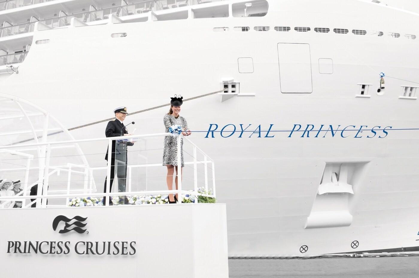 로얄 프린세스 호 명명식에 참석한 케이트 왕세자비. 프린세스 크루즈 제공