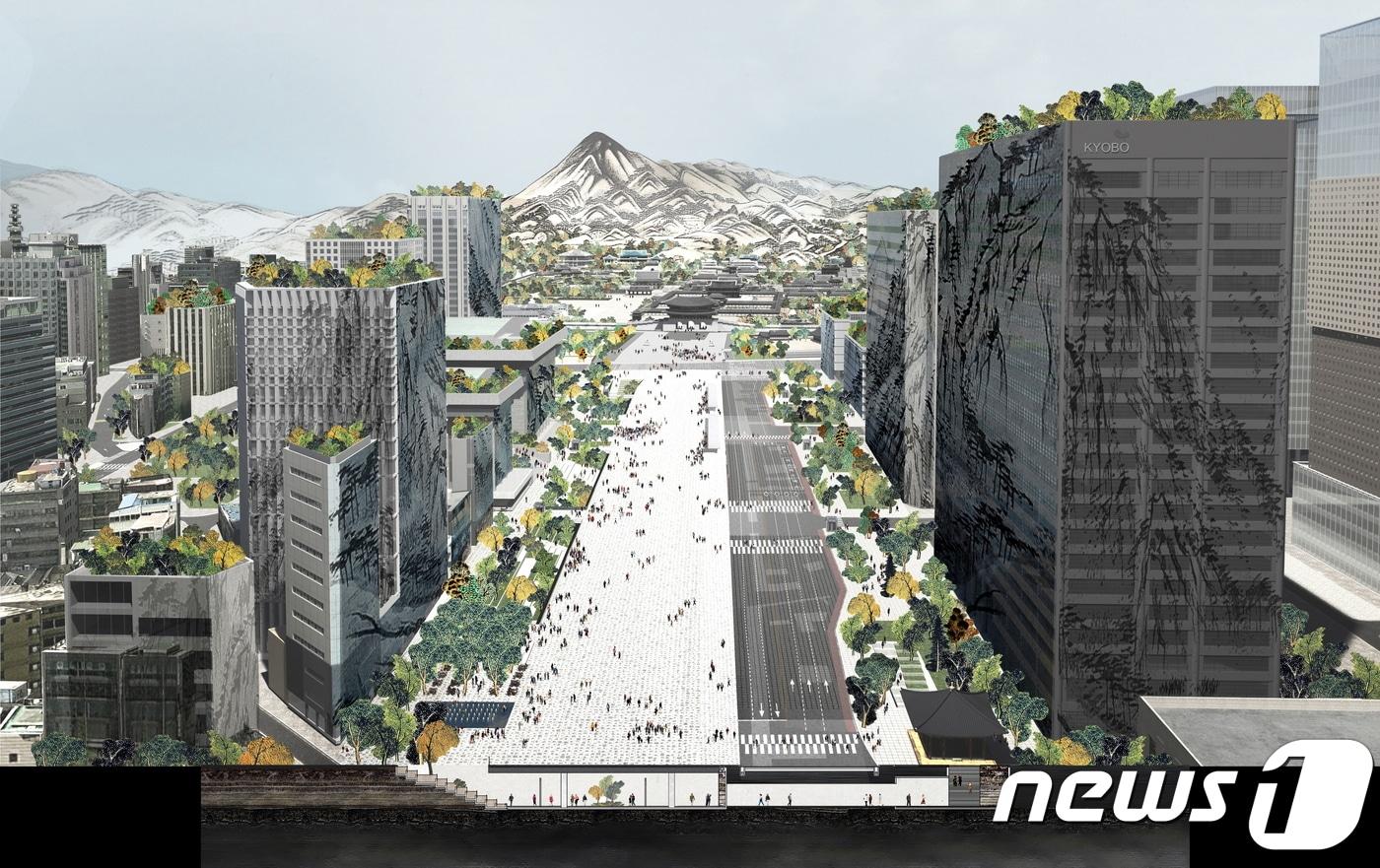 서울 광화문광장 국제설계공모 당선작 조감도. (서울시 제공) ⓒ 뉴스1