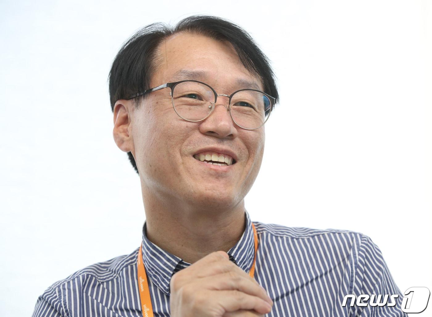 본문 이미지 - 최삼락 웅진씽크빅 IT개발실장이 서울 종로구 웅진씽크빅 AI랩스에서 뉴스1과 인터뷰를 하고 있다. /뉴스1 ⓒ News1 신웅수 기자