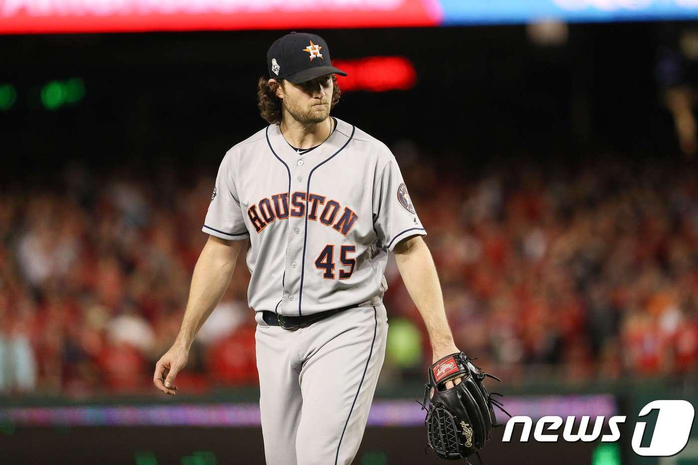 휴스턴 에이스 게릿 콜이 월드시리즈 5차전에서 지난 부진을 씻어냈다. ⓒ AFP=뉴스1