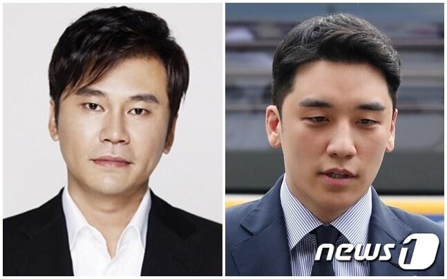본문 이미지 - 양현석 YG 전 총괄 프로듀서(왼쪽, 사진출처=YG)와 승리 ⓒ 뉴스1