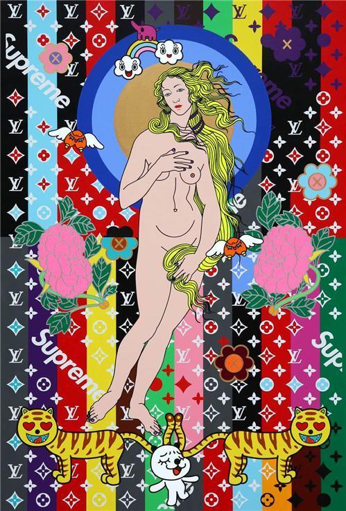 본문 이미지 - 아트놈, BIRTH OF VENUS, acrylic on canvas, 130.3x193.9㎝, 2018.(슈페리어갤러리 제공)ⓒ 뉴스1