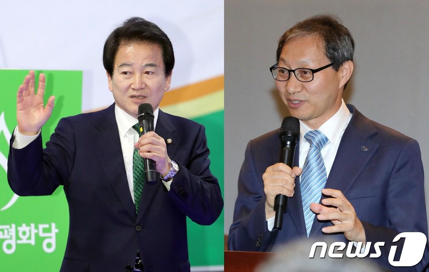 전북 전주병에 출마하는 정동영 민주평화당 대표와 김성주 국민연금공단 이사장.(사진 왼쪽부터)/뉴스1