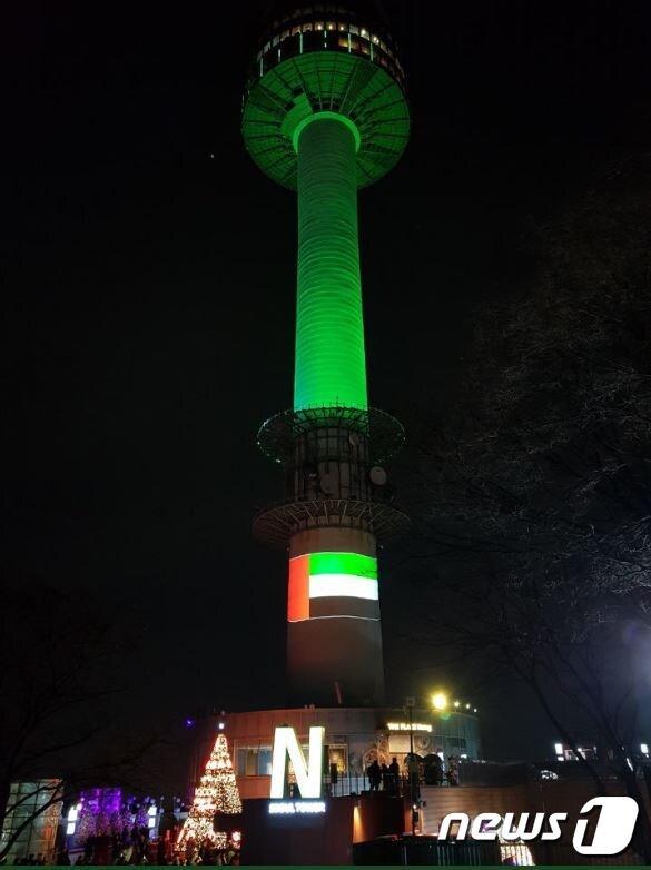 본문 이미지 - 남산서울타워 점등사진(2018). ⓒ 외교부 제공=뉴스1