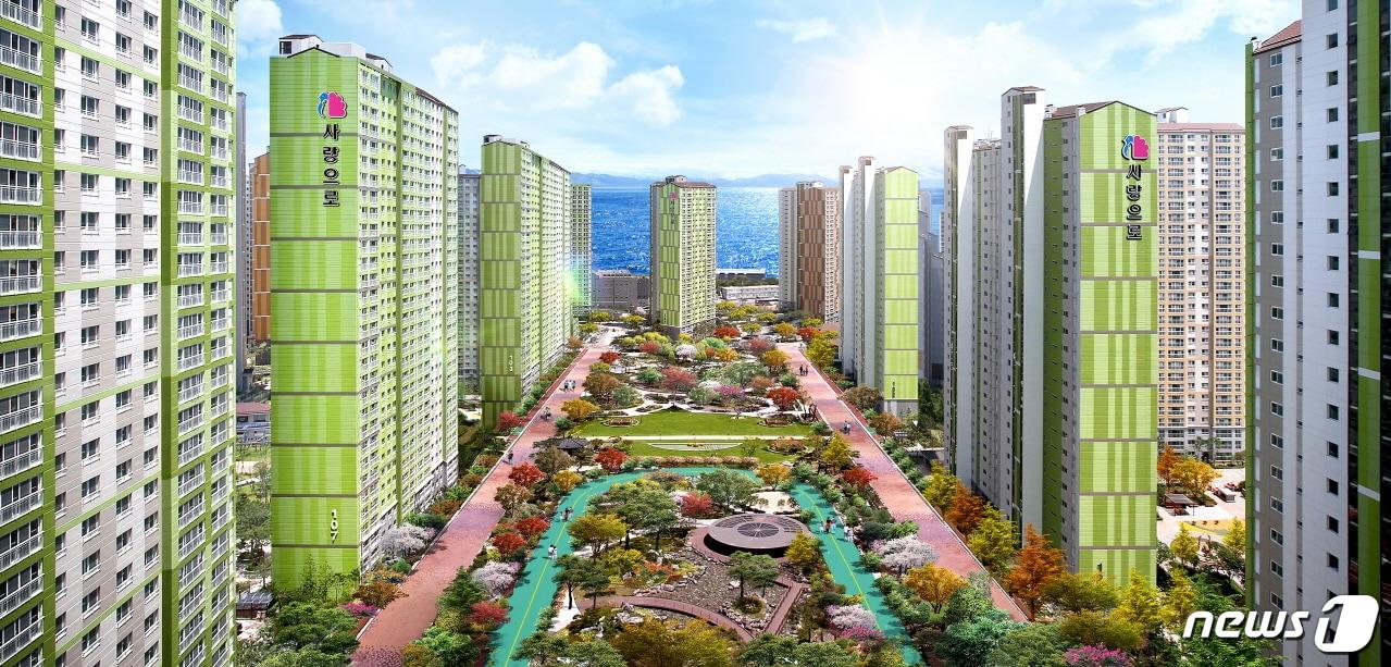 본문 이미지 - 부영 창원월영 '마린애시앙' 중앙광장. ⓒ 뉴스1