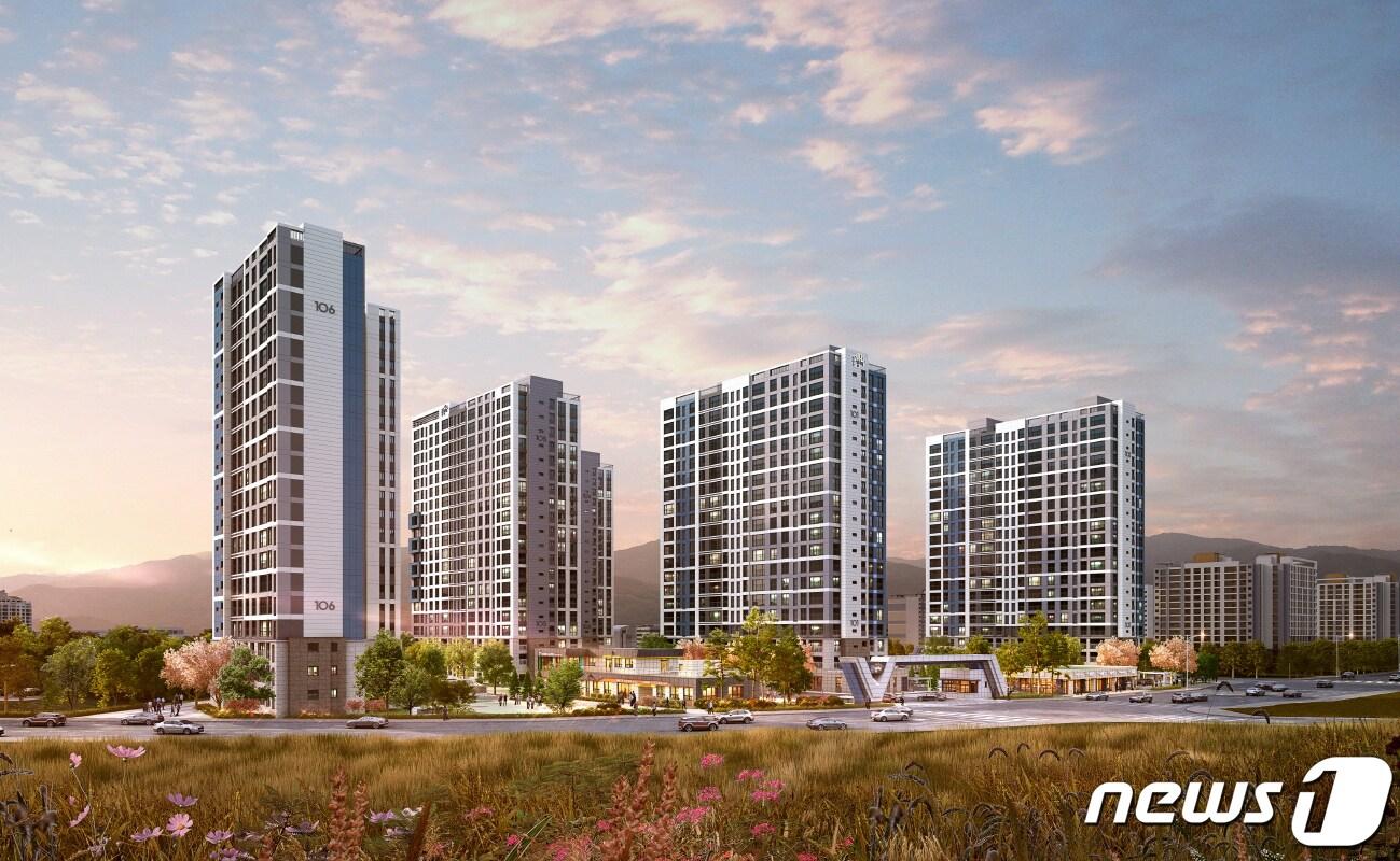 본문 이미지 - 광주 남구 도시첨단 D2블록 제일풍경채 투시도.(제일건설 제공)2019.12.13/뉴스1 ⓒ News1