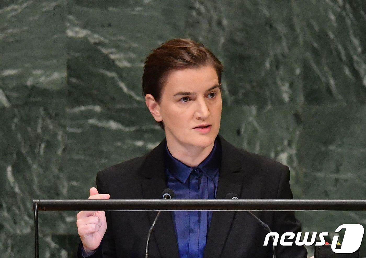 아나 브르나비치 세르비아 총리. ⓒ AFP=뉴스1