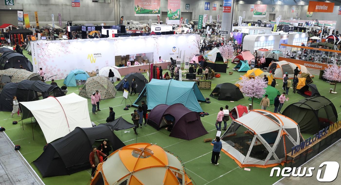 지난 2월 일산 킨텍스에서 열린 '2019 캠핑&피크닉페어'ⓒ News1 구윤성 기자