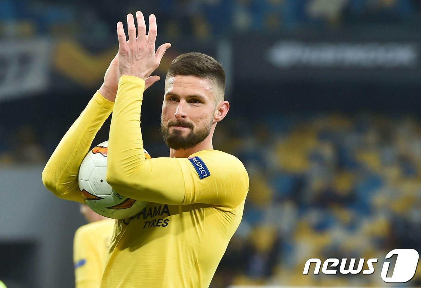 본문 이미지 - 올리비에 지루(첼시)는 유로파리그 16강전까지 총 9골을 넣으며 대회 득점 선두에 올라 있다. ⓒ AFP=뉴스1