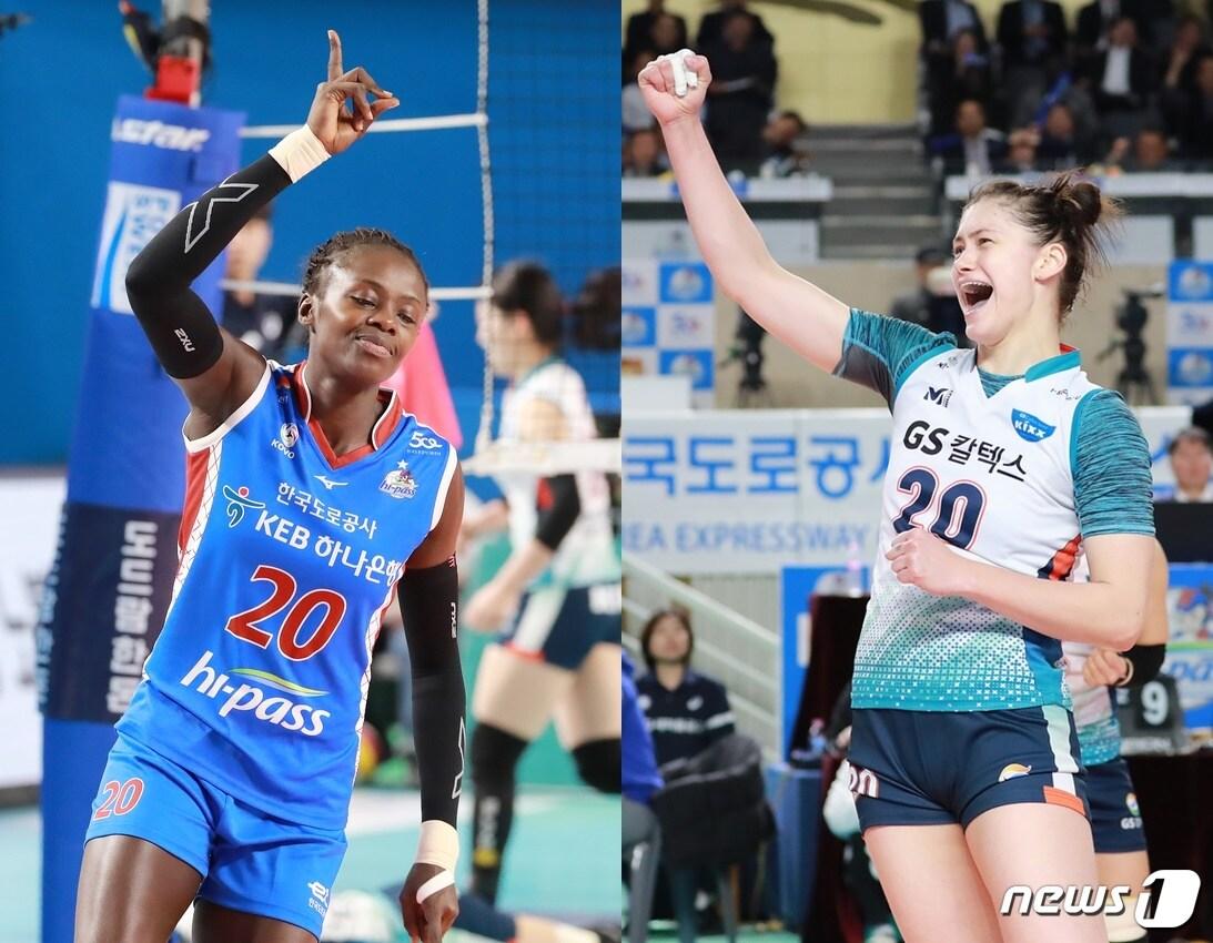 본문 이미지 - 한국도로공사 파튜(왼쪽)와 GS칼텍스 알리.ⓒ 뉴스1