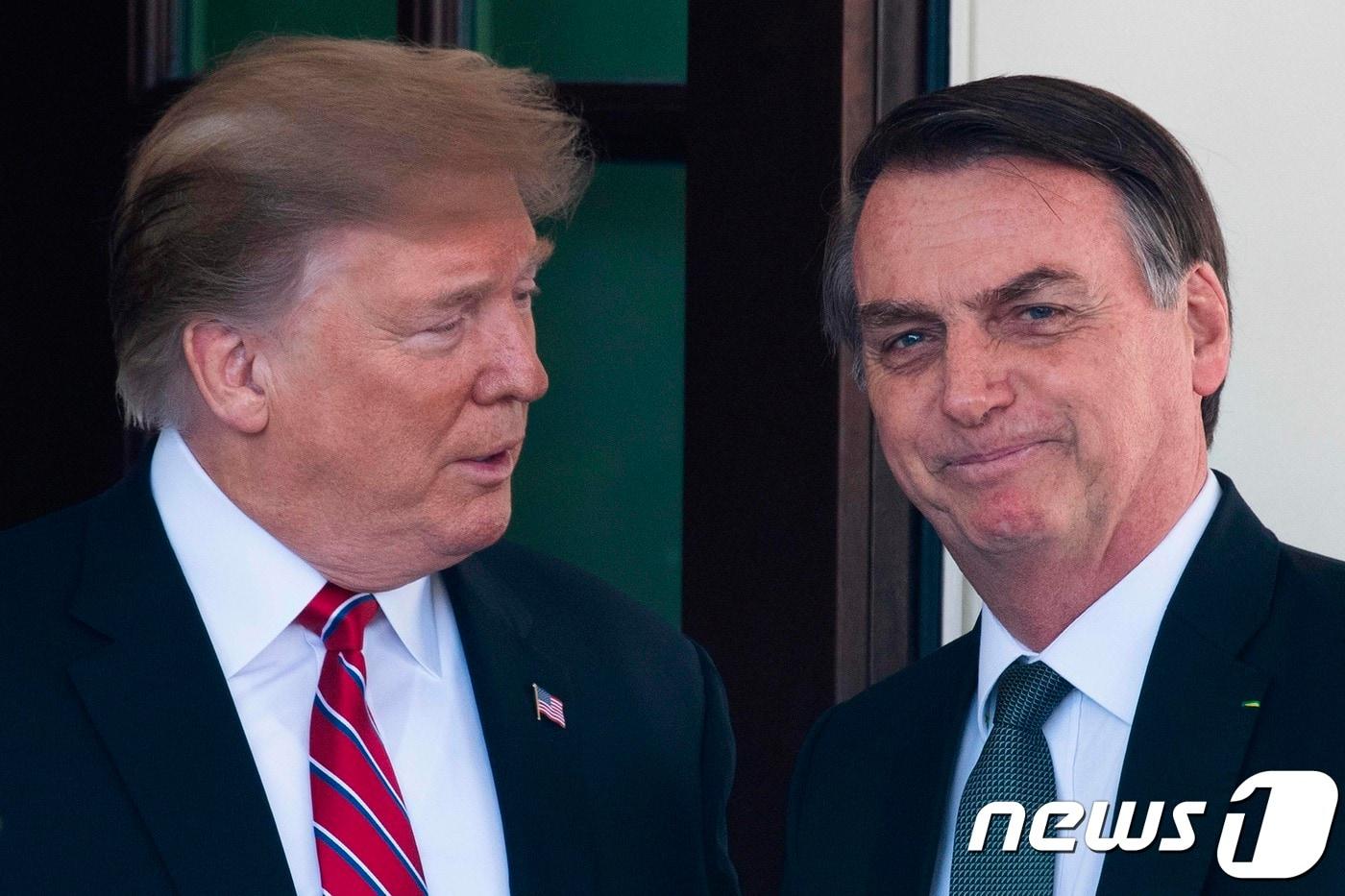 도널드 트럼프 미국 대통령과 자이르 보우소나루 전 브라질 대통령. <자료사진> ⓒ AFP=뉴스1 ⓒ News1 우동명 기자