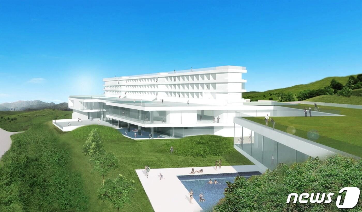 전북 순창군 팔덕지 수변개발사업 부지 내 들어설 예정인 관광호텔 조감도(순창군 제공) ⓒ News1 