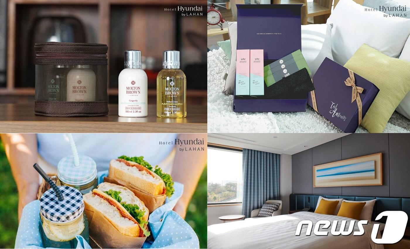 라한호텔 그룹이 봄을 맞이해 호텔현대 울산, 경주, 목포 호텔에서 즐길 수 있는 봄패키지 상품을 판매한다고 밝혔다.사진은 울산, 경주,, 목포 호텔 고객들에게 제공되는 선물.(라한호텔그룹제공)ⓒ 뉴스1
