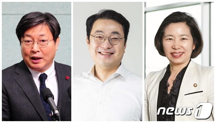 본문 이미지 - 2020년 총선에 출마가 예상되는 익산갑 지역구 입후보자들. 왼쪽부터 이춘석 의원, 고상진 전북대 겸임교수, 전정희 전 의원/뉴스1
