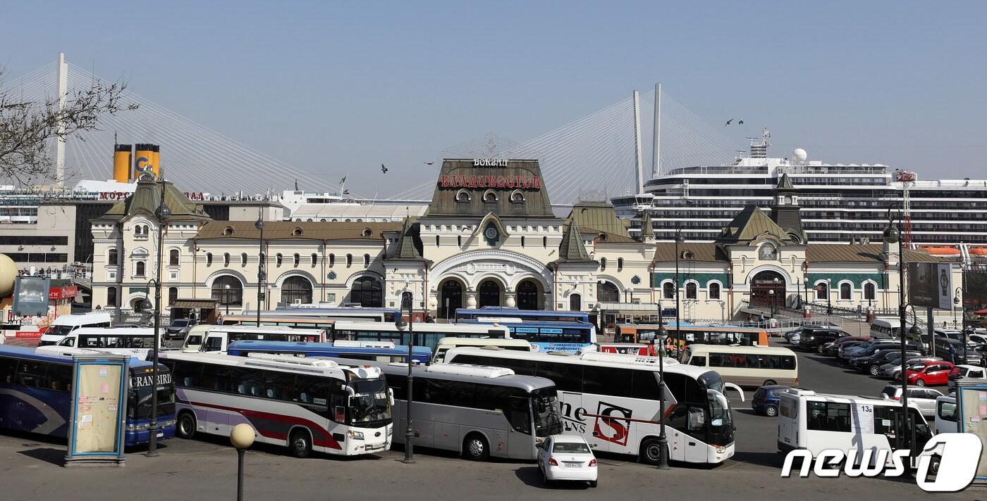 북·러 정상회담을 앞둔 러시아 블라디보스토크역 모습. 2019.4.22/뉴스1 ⓒ News1 이재명 기자