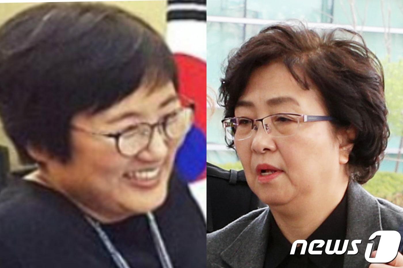 신미숙 전 청와대 균형인사비서관(왼쪽)과 김은경 전 환경부 장관 ⓒ 뉴스1 DB