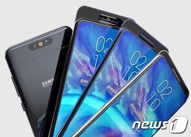 본문 이미지 - 갤럭시A80 렌더링 이미지. (와카르칸 유튜브 캡처) ⓒ 뉴스1