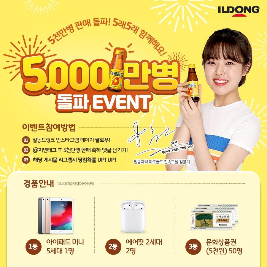 본문 이미지 - 아로골드D시리즈 누적판매 5천만병 돌파기념 이벤트. ⓒ 뉴스1