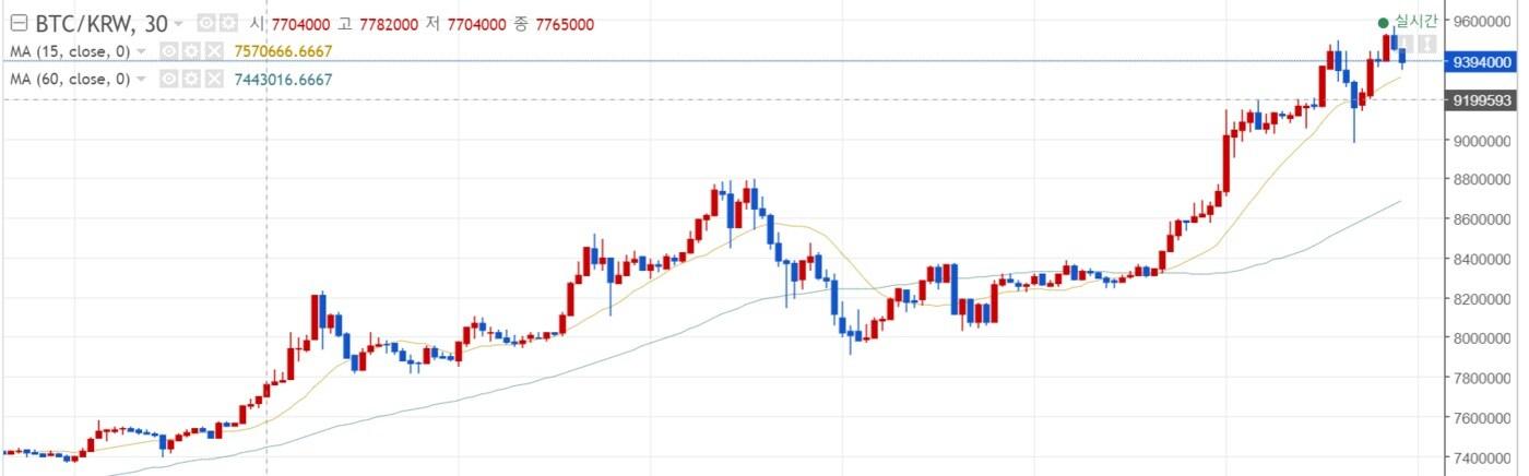 비트코인의 올해 시세 그래프 <그래프 제공 = 빗썸>