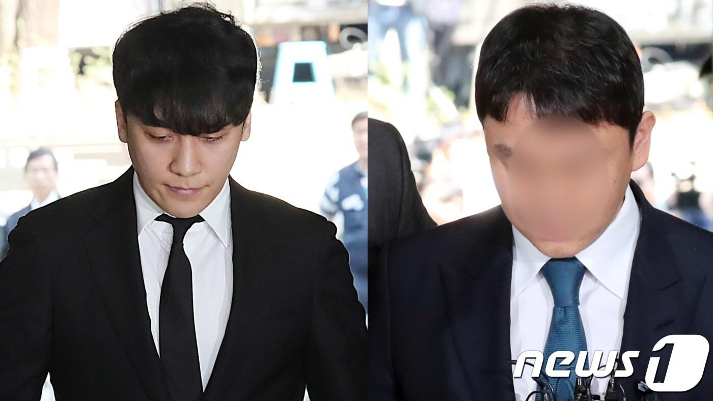 접대를 알선하고 클럽 '버닝썬'의 수익금을 횡령한 혐의를 받는 가수 승리(본명 이승현)와 유인석 전 유리홀딩스 대표. 2019.5.14/뉴스1ⓒ 뉴스1