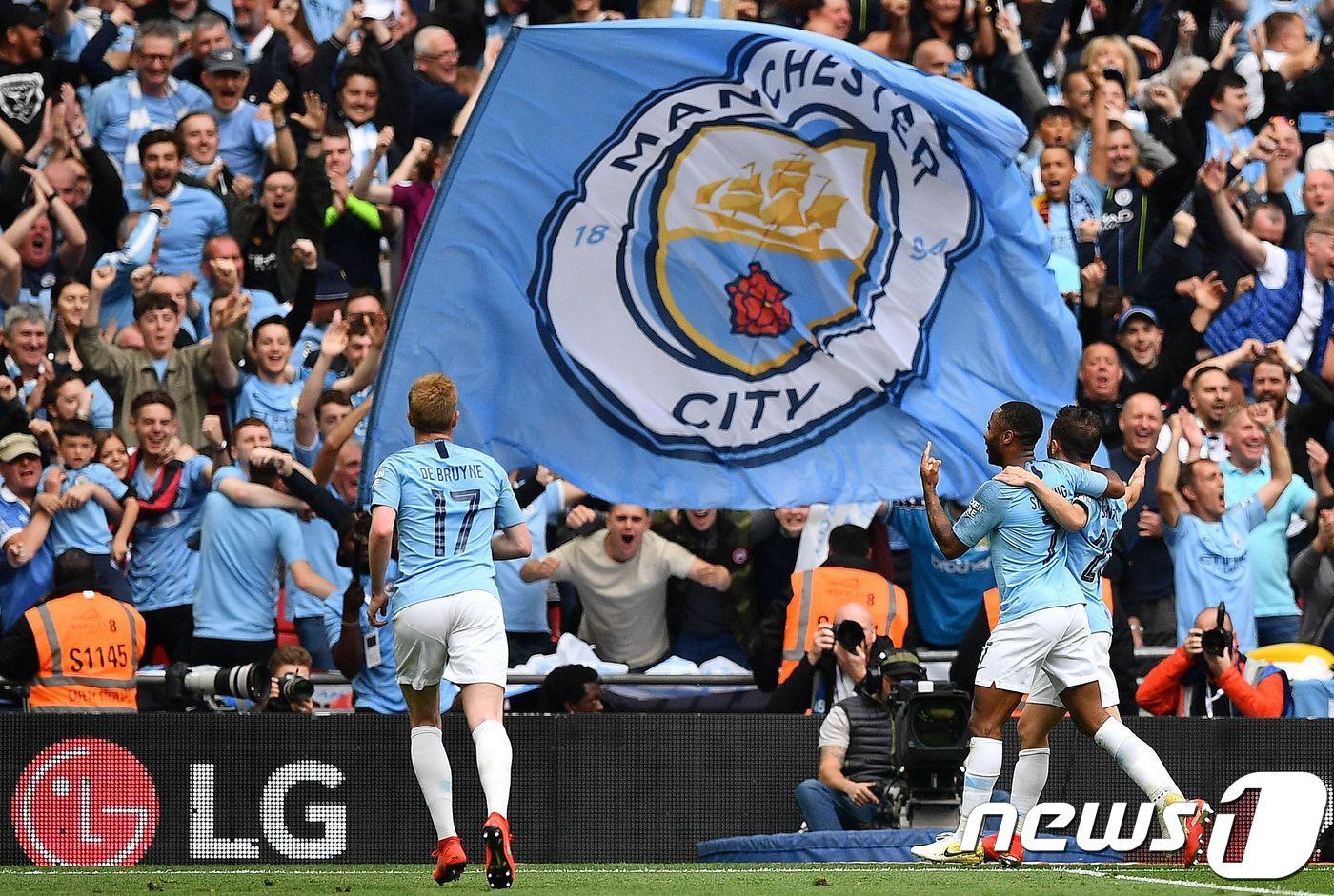 잉글랜드 트레블의 주인공이 된 맨체스터 시티. ⓒ AFP=뉴스1